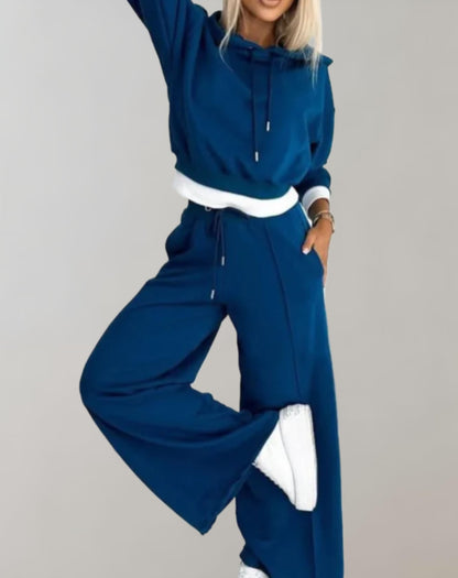 Adele – Conjunto Mujer 2 Piezas Jersey y Pantalón Ancho
