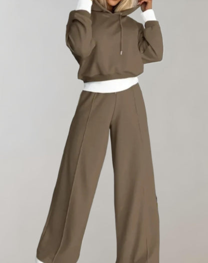 Adele – Conjunto Mujer 2 Piezas Jersey y Pantalón Ancho