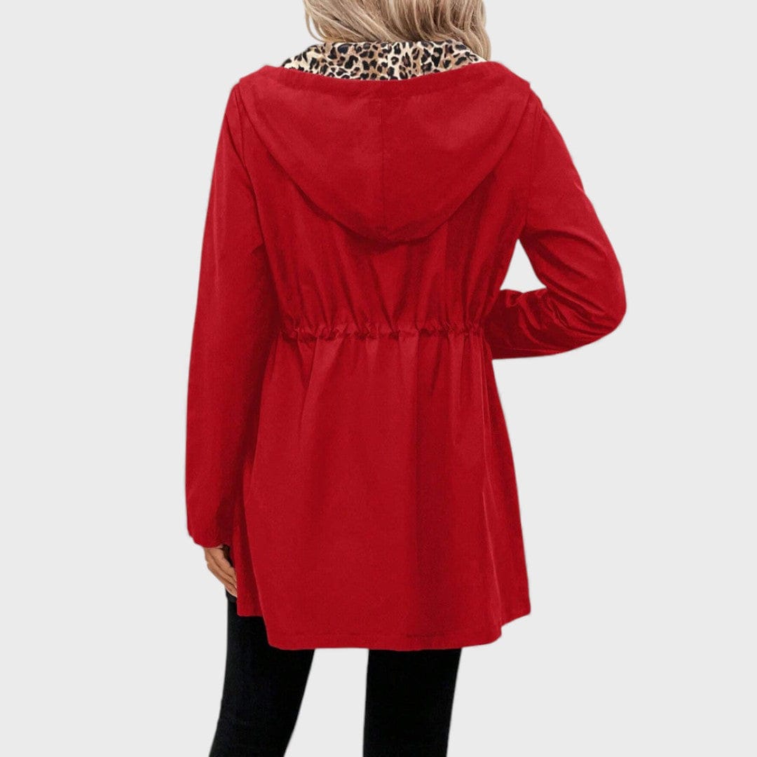Leo - Abrigo reversible con capucha y estampado de leopardo