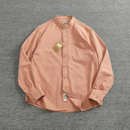 Jersey de Algodón con Cuello Mao de Caballero