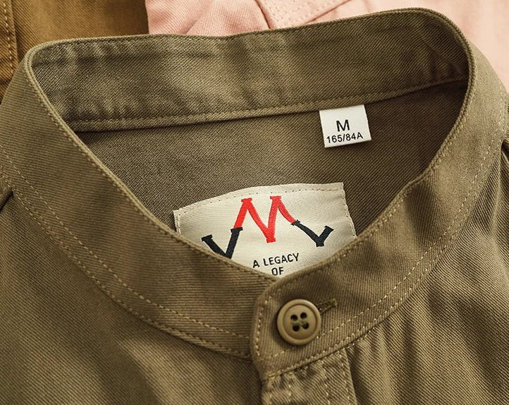 Jersey de Algodón con Cuello Mao de Caballero