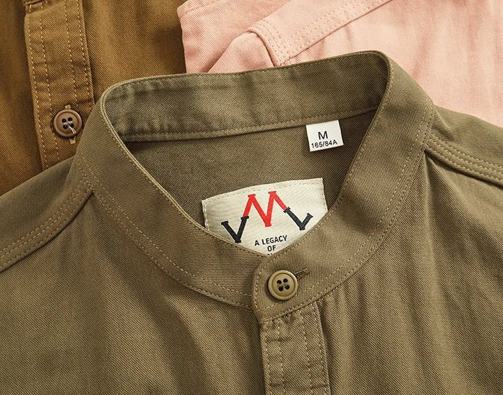 Jersey de Algodón con Cuello Mao de Caballero