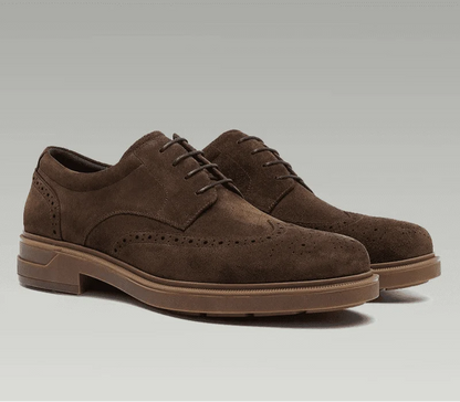 Zapatos Derby de Ante y Cuero de Vaca Genuino