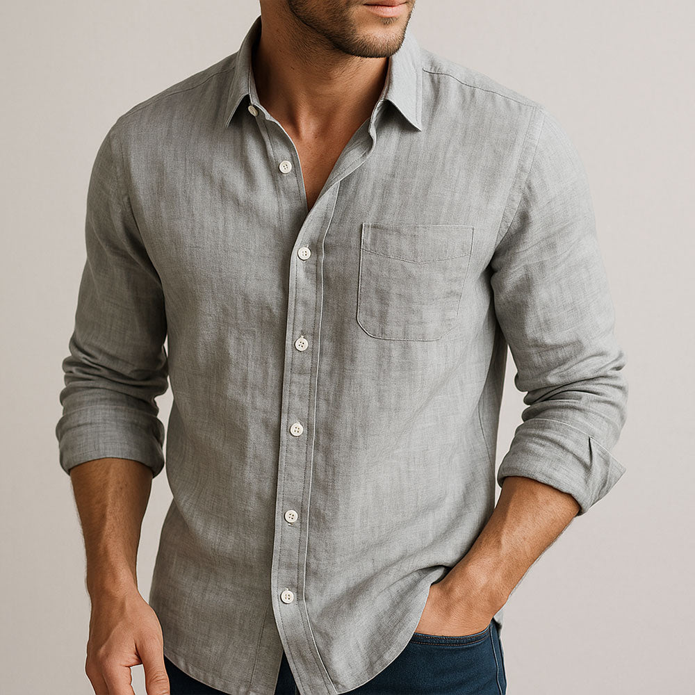 | CHEMISE ESSENTIELLE EN LIN POUR HOMME