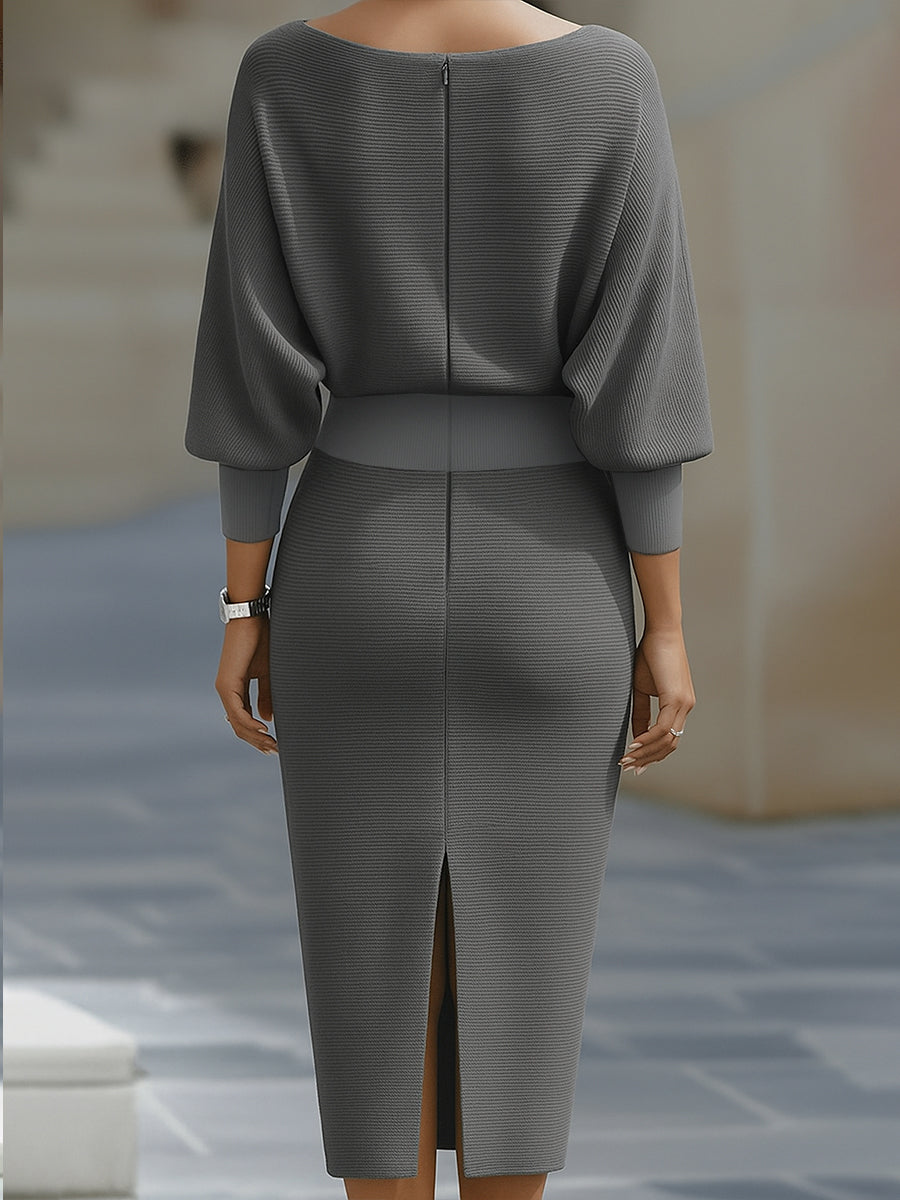 Clarisse | Vestido Midi Drapeado Elegante e Intemporal