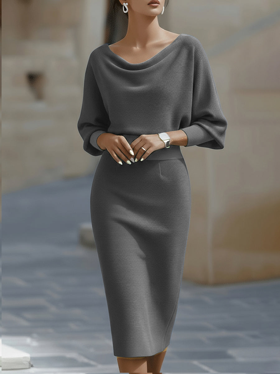 Clarisse | Vestido Midi Drapeado Elegante e Intemporal