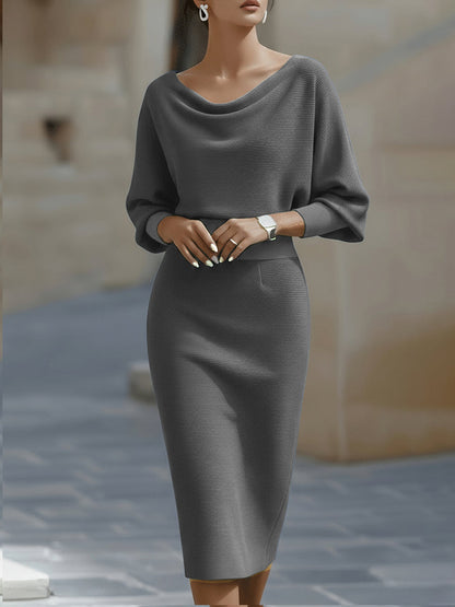 Clarisse | Vestido Midi Drapeado Elegante e Intemporal