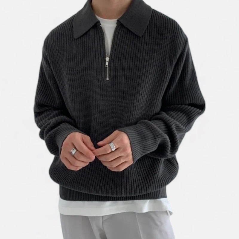 Jersey de Poliéster con Media Cremallera para Hombre
