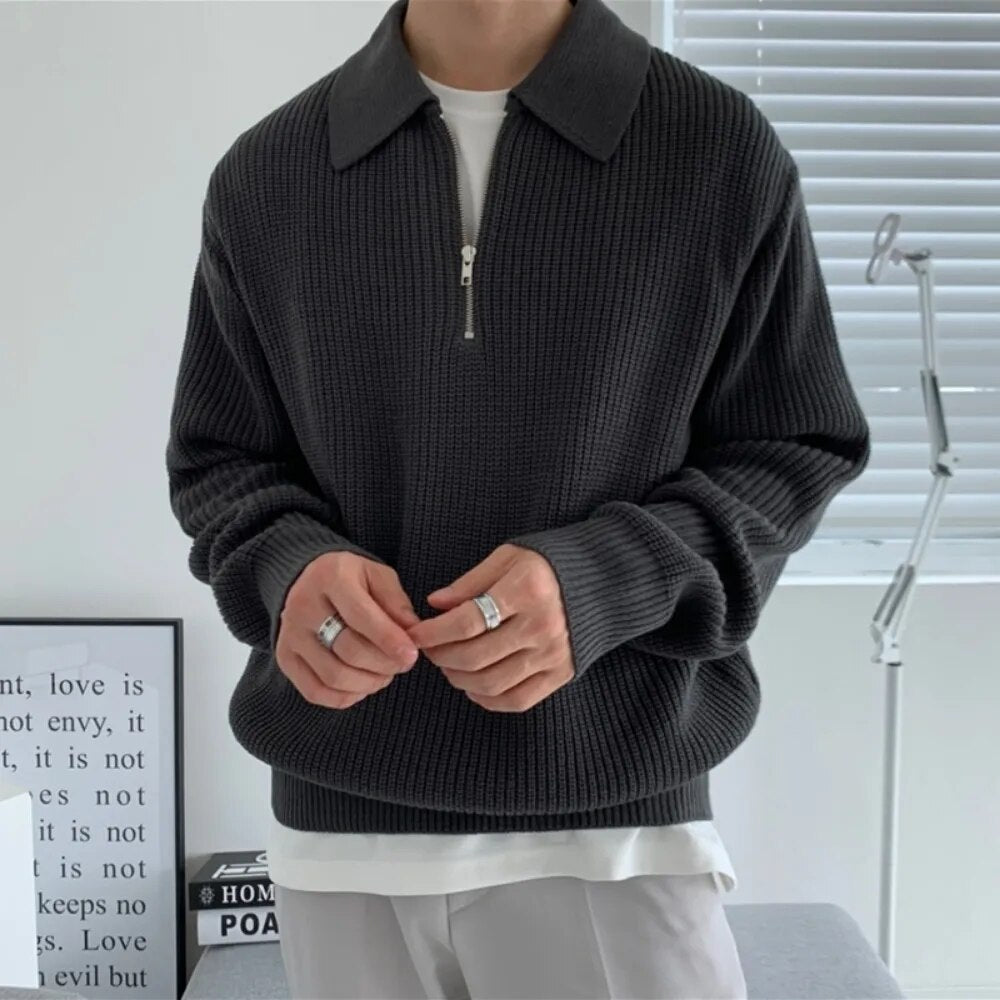 Jersey de Poliéster con Media Cremallera para Hombre