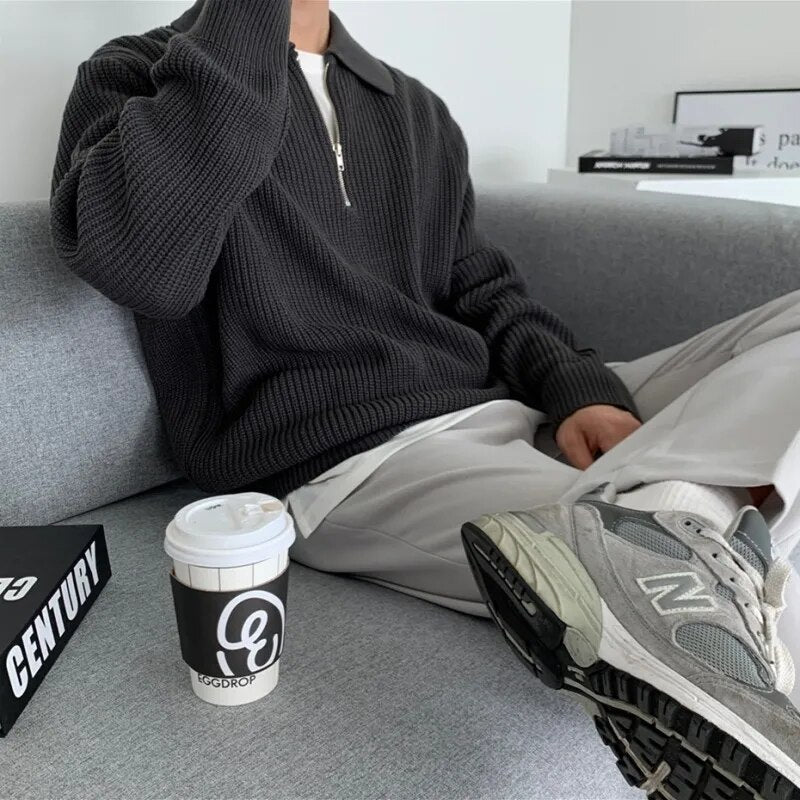 Jersey de Poliéster con Media Cremallera para Hombre