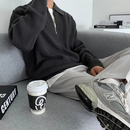 Jersey de Poliéster con Media Cremallera para Hombre