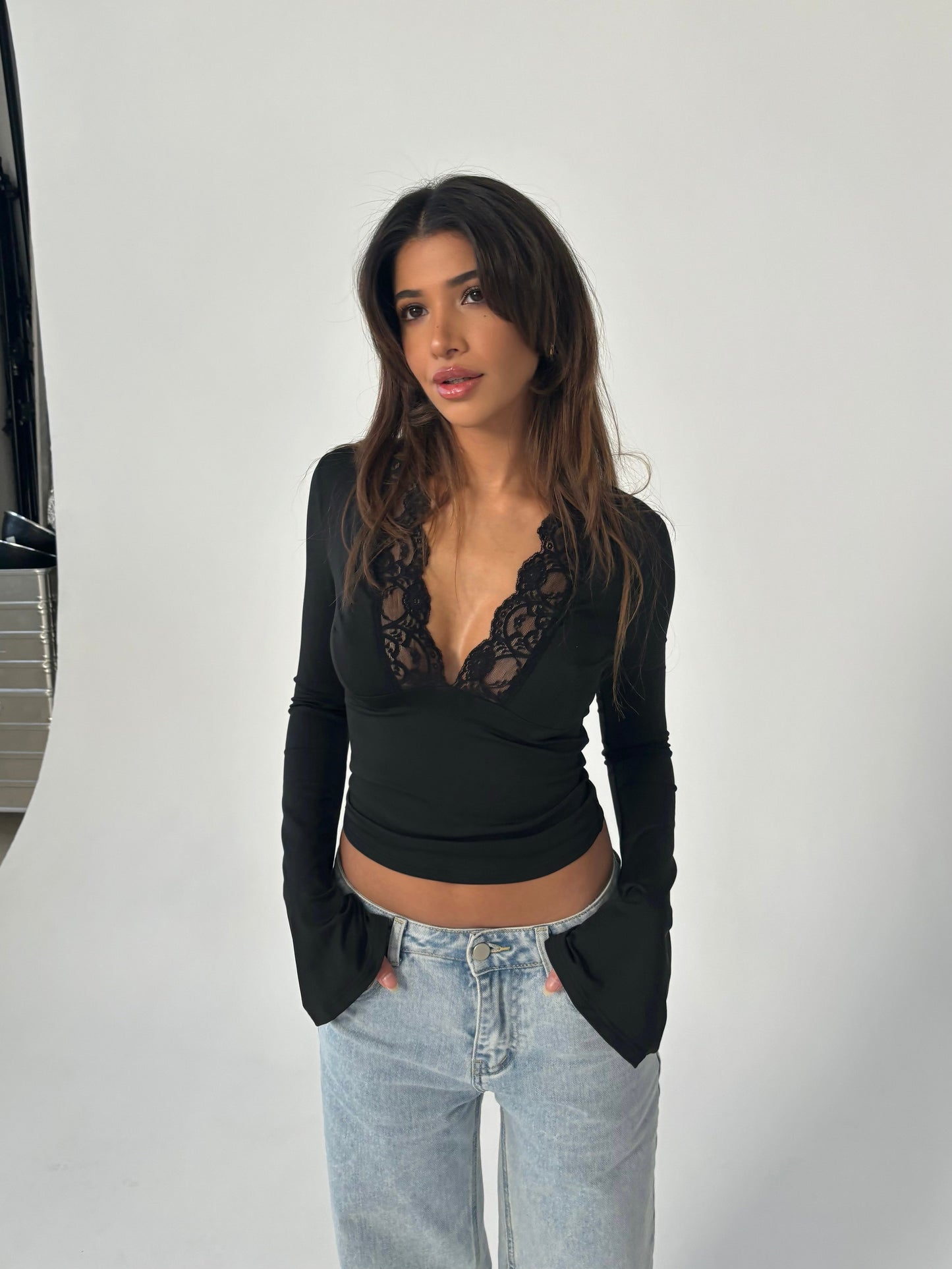 Top de encaje estilo nórdico chic