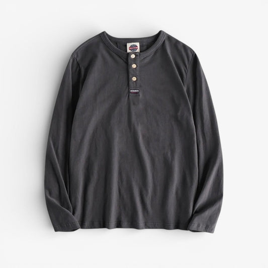 Jersey de Algodón con Cuello de Botón