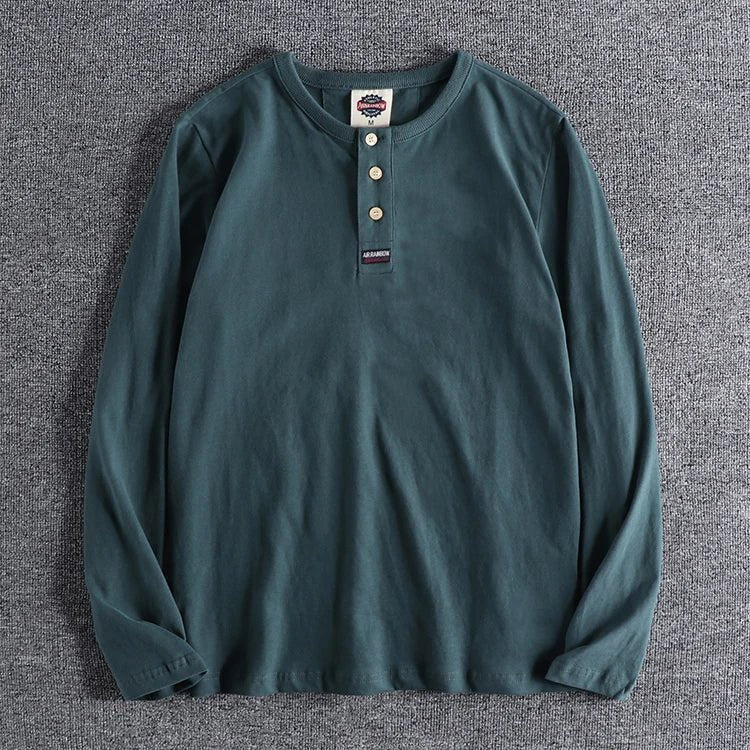 Jersey de Algodón con Cuello de Botón
