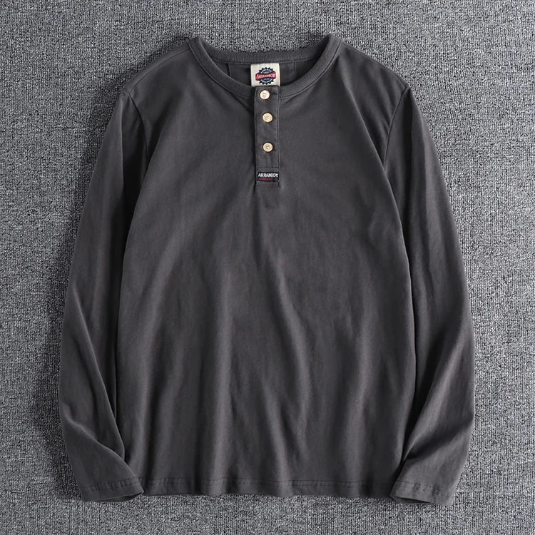 Jersey de Algodón con Cuello de Botón