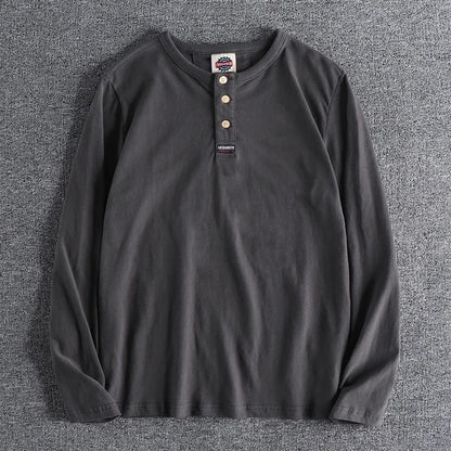 Jersey de Algodón con Cuello de Botón
