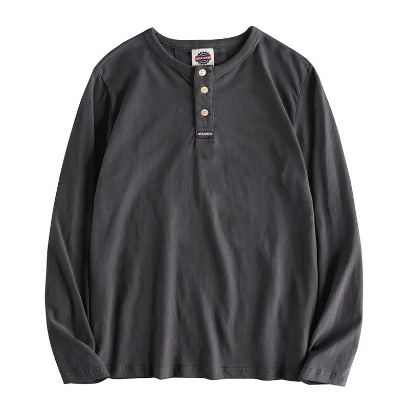 Jersey de Algodón con Cuello de Botón