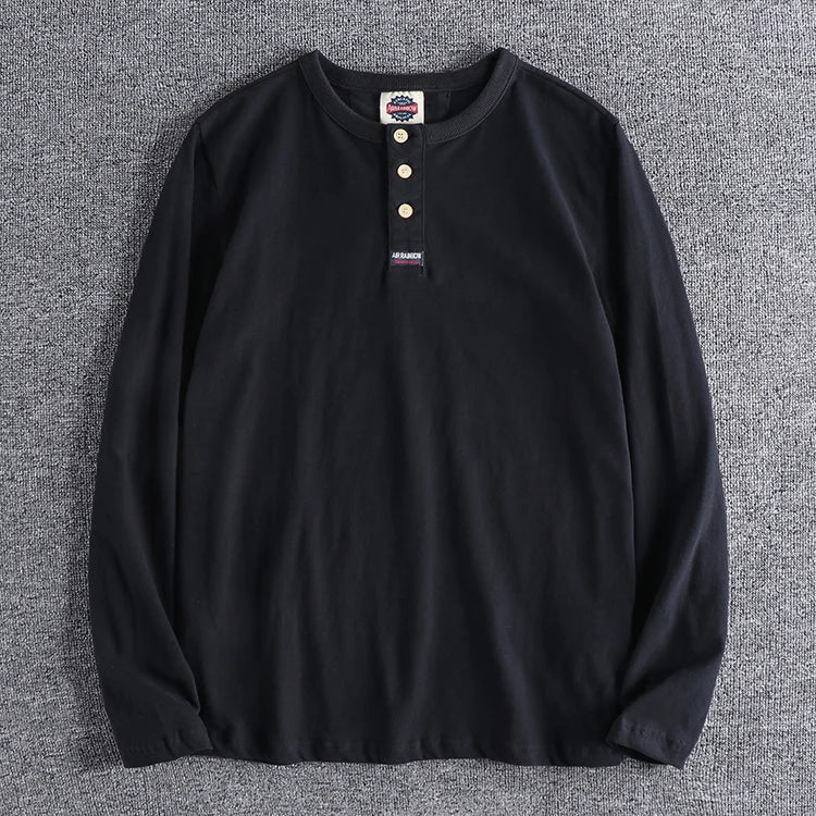 Jersey de Algodón con Cuello de Botón