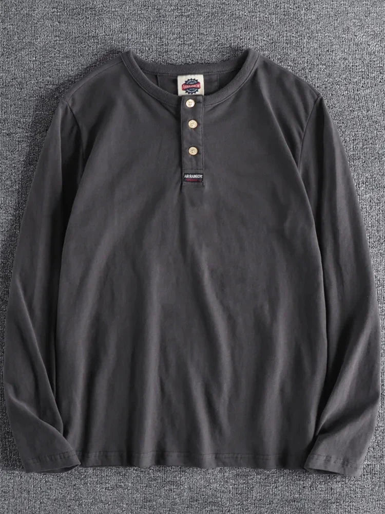 Jersey de Algodón con Cuello de Botón