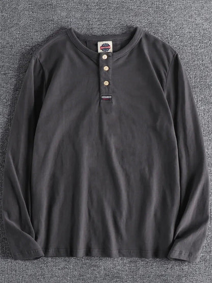 Jersey de Algodón con Cuello de Botón