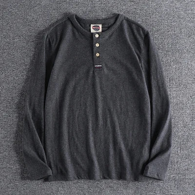 Jersey de Algodón con Cuello de Botón