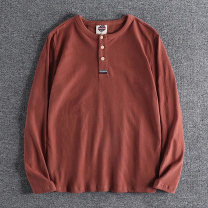 Jersey de Algodón con Cuello de Botón