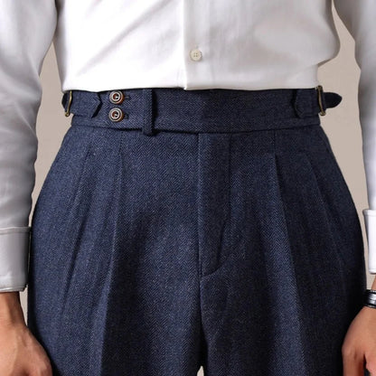 Pantalones de Otoño de Mezcla de Lana en Espiga