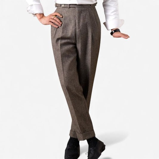 Pantalones de Otoño de Mezcla de Lana en Espiga
