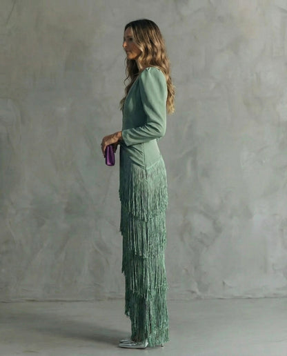 | Robe Élégante Franges Élise