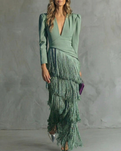| Robe Élégante Franges Élise