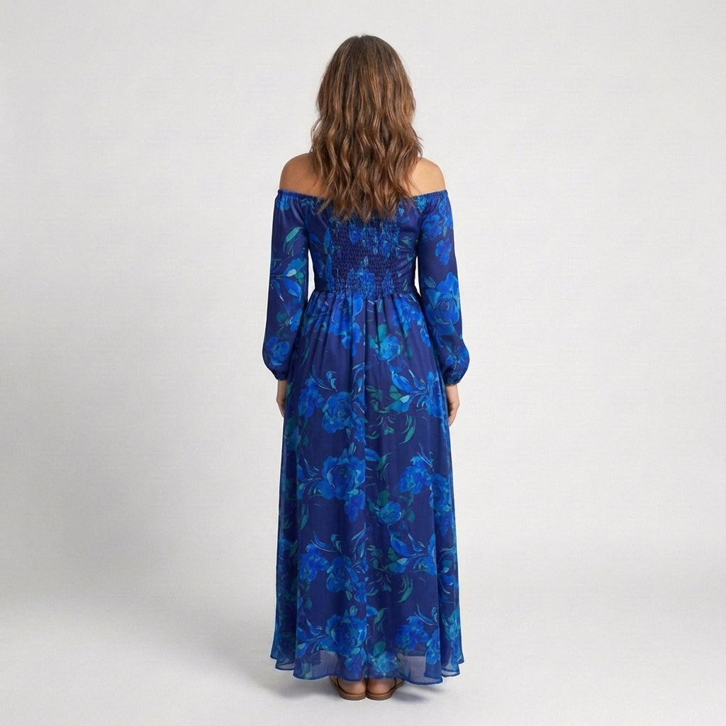 | Robe Maxi Fleurie a Épaules Dégagées Aspen
