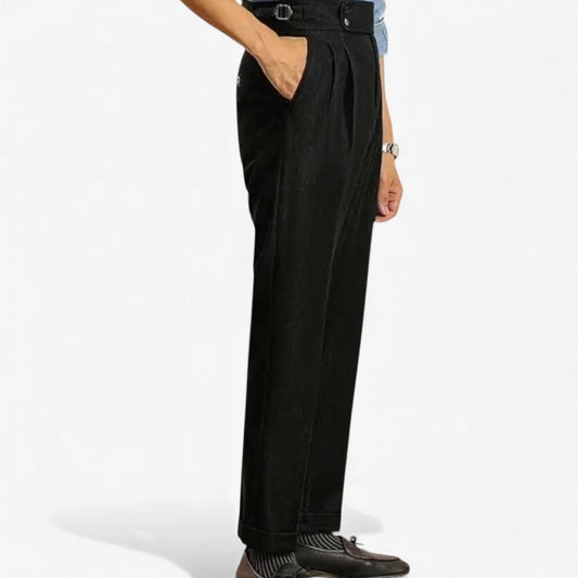 Pantalones Negros de Oficina de Tiro Alto