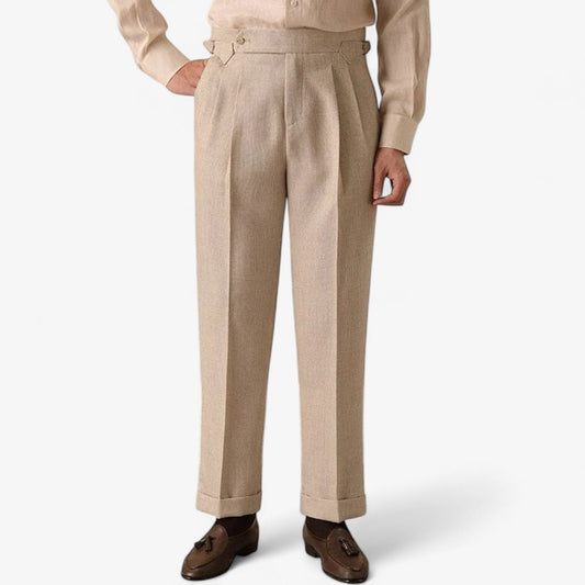 Pantalones Rectos de Tiro Alto Estilo Paris