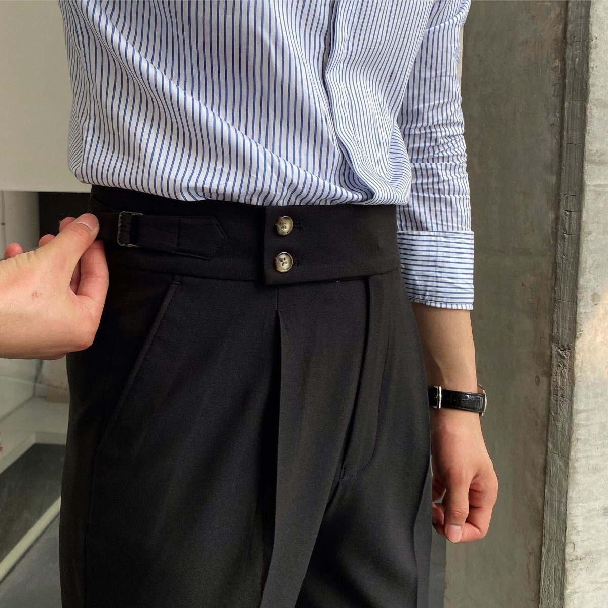 Pantalones de Algodón de Tiro Alto para Hombre