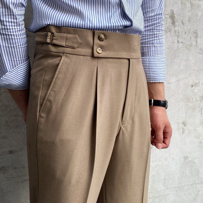 Pantalones de Algodón de Tiro Alto para Hombre