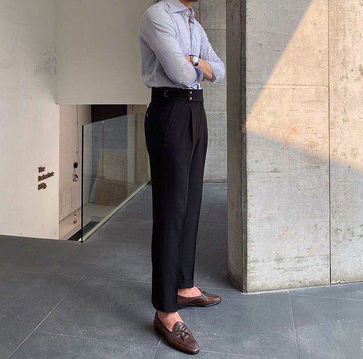 Pantalones de Algodón de Tiro Alto para Hombre