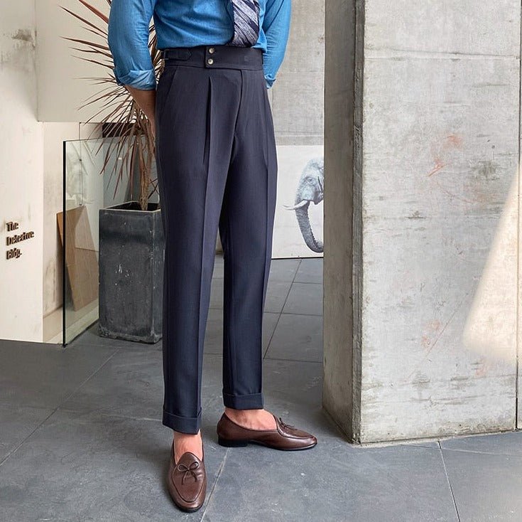 Pantalones de Algodón de Tiro Alto para Hombre