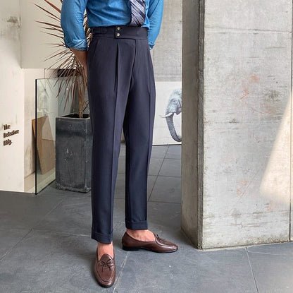 Pantalones de Algodón de Tiro Alto para Hombre