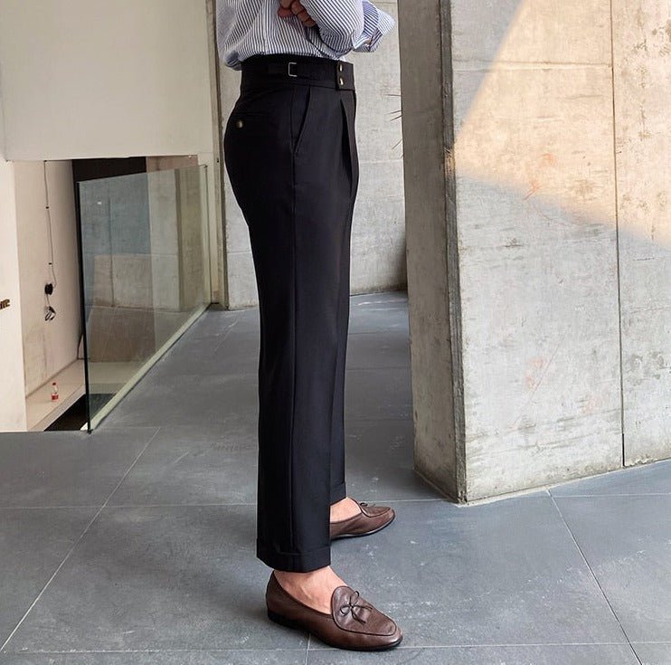 Pantalones de Algodón de Tiro Alto para Hombre