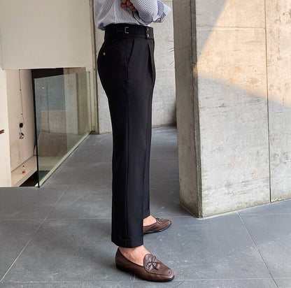 Pantalones de Algodón de Tiro Alto para Hombre