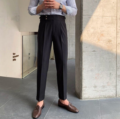 Pantalones de Algodón de Tiro Alto para Hombre