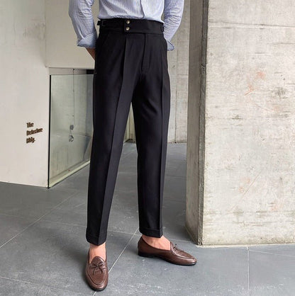 Pantalones de Algodón de Tiro Alto para Hombre