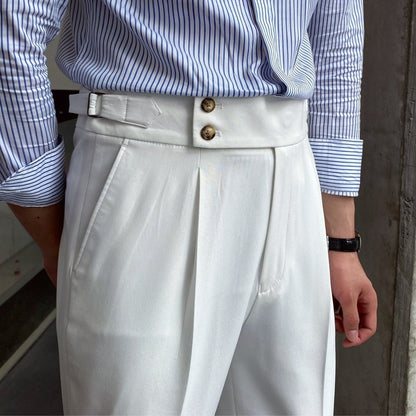 Pantalones de Algodón de Tiro Alto para Hombre