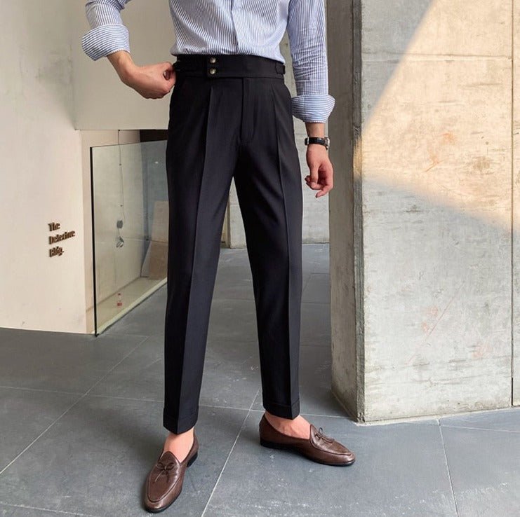 Pantalones de Algodón de Tiro Alto para Hombre