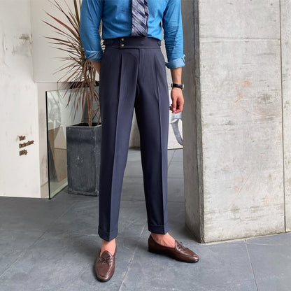 Pantalones de Algodón de Tiro Alto para Hombre