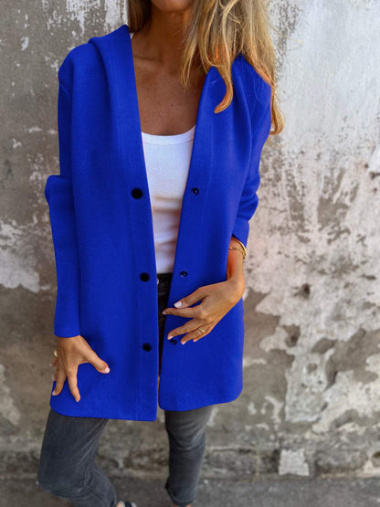 Chaqueta larga elegante con capucha