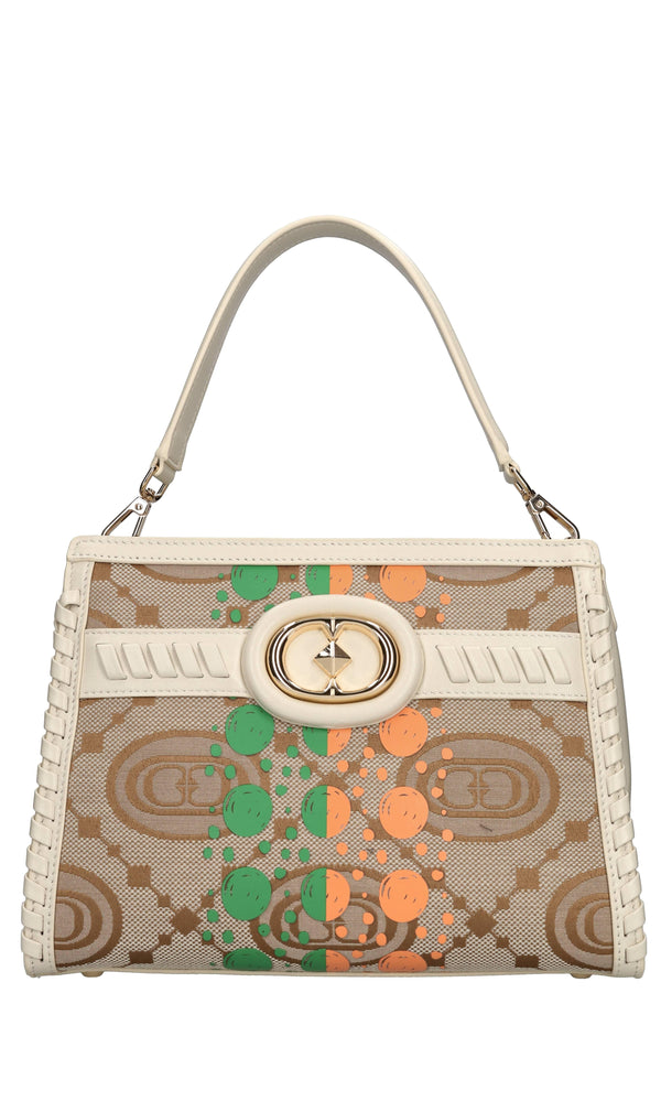 Camelia - Bolso Monograma de Piel y Tejido