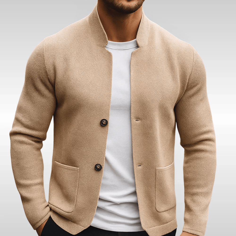 | GILET EN MAILLE TEXTURÉE POUR HOMME