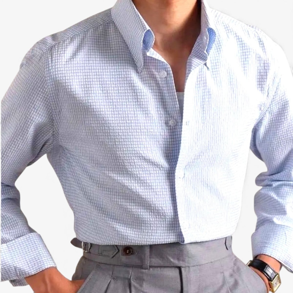 Camisa Italiana de Cuadros con Botones