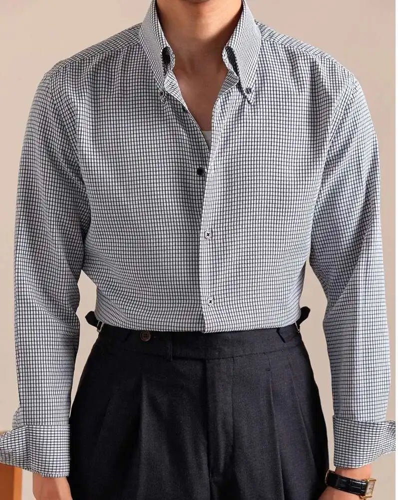 Camisa Italiana de Cuadros con Botones